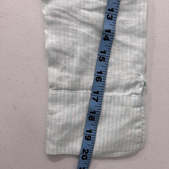 Vineyard Vines Top Women S Mint Stripe Linen Resort Beachy Preppy Nautical - Picture 8 of 10